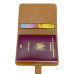Port Pasaport Tolby Valenti, Maro Cognac din Piele Naturala 14 x 11 x 1 cm