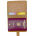 Port Pasaport Tolby Valenti, Maro Cognac din Piele Naturala 14 x 11 x 1 cm