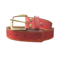 Curea Premium pentru Barbati din Piele Naturala, Rosie, Catarama din Alama, realizata manual, Lungime 140 cm, Latime 4cm, Grosime 4mm Curea Premium pentru Barbati din Piele Naturala, Rosie, Catarama din Alama, realizata manual, Lungime 140 cm, Latime 4cm, Grosime 4mm